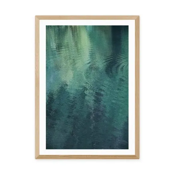Forest Lake Wall Print - Blue, Archival Paper