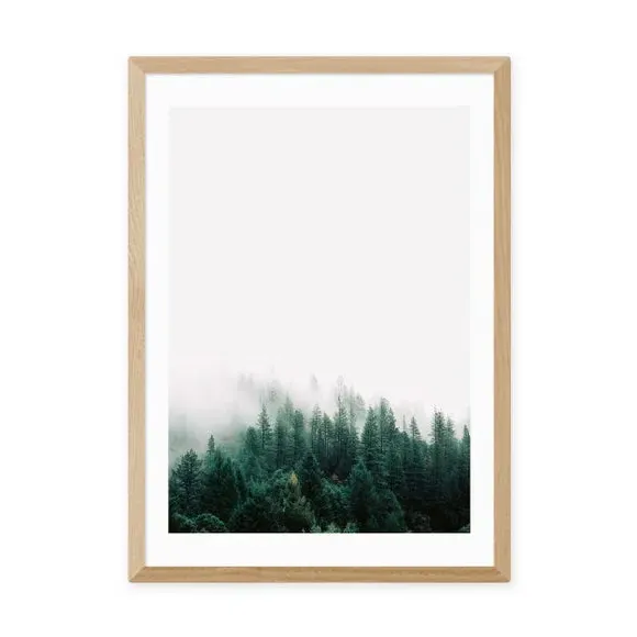 Forest Mist Wall Print - Green, Archival Paper