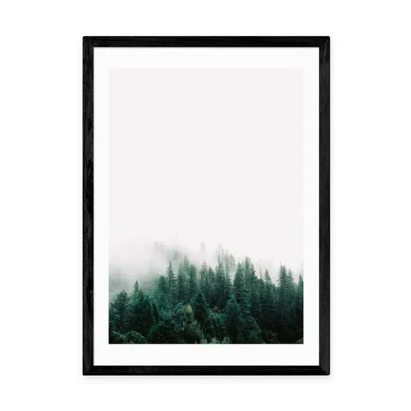 Forest Mist Wall Print - Green, Archival Paper