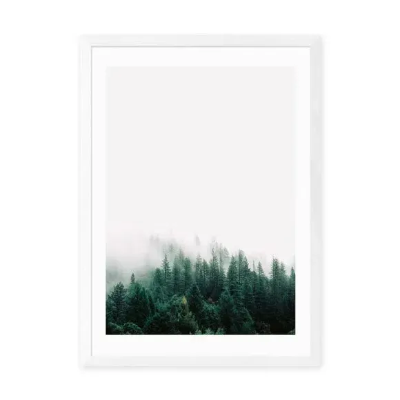 Forest Mist Wall Print - Green, Archival Paper