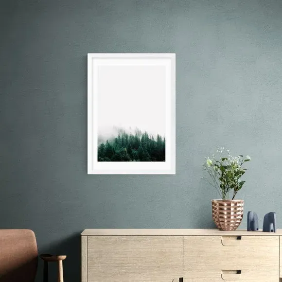 Forest Mist Wall Print - Green, Archival Paper