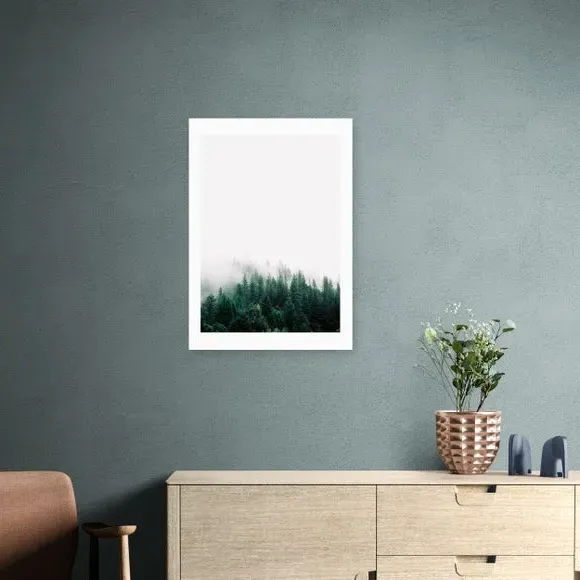 Forest Mist Wall Print - Green, Archival Paper image
