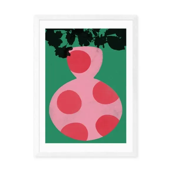 Gatherings 3 Art Print - Pink, Paper