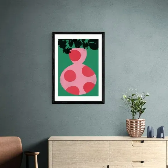 Gatherings 3 Art Print - Pink, Paper