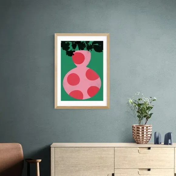 Gatherings 3 Art Print - Pink, Paper