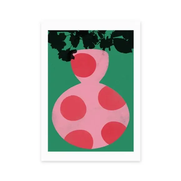 Gatherings 3 Art Print - Pink, Paper