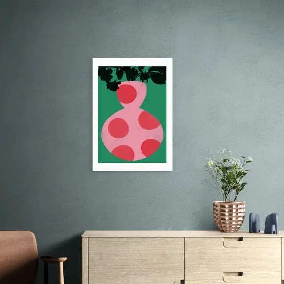 Gatherings 3 Art Print - Pink, Paper image