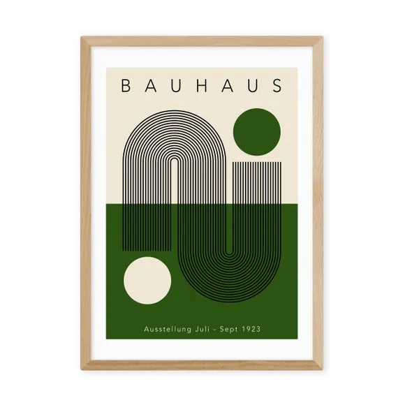 Geometric Bauhaus Wall Print - Green