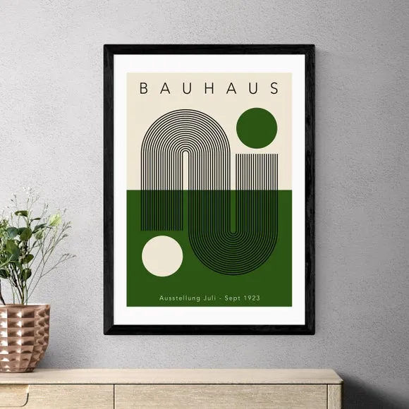 Geometric Bauhaus Wall Print - Green