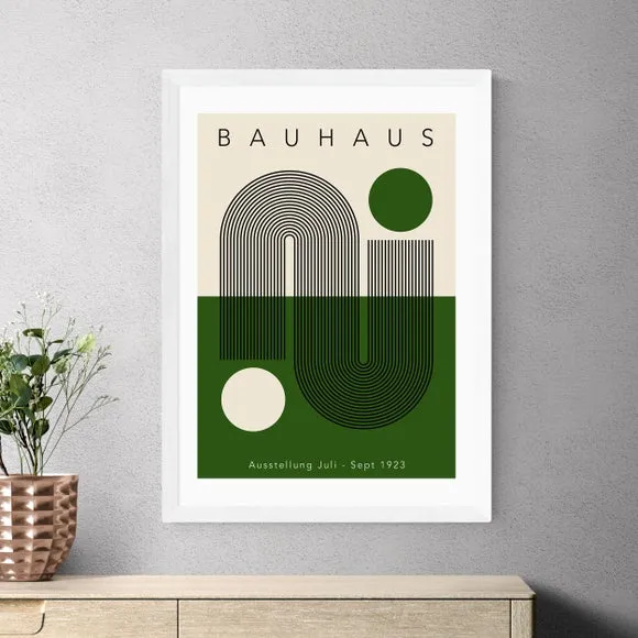 Geometric Bauhaus Wall Print - Green