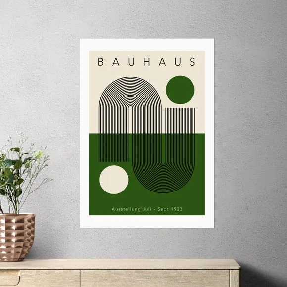 Geometric Bauhaus Wall Print - Green image