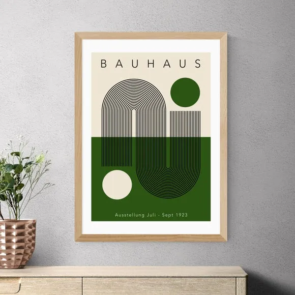 Geometric Bauhaus Wall Print - Green