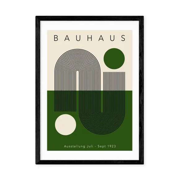 Geometric Bauhaus Wall Print - Green