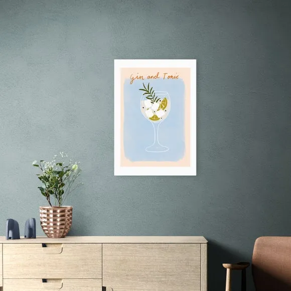Gin And Tonic Wall Print - Blue, Paper image