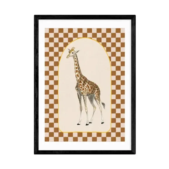 Giraffe Wall Art Print - Brown, Paper