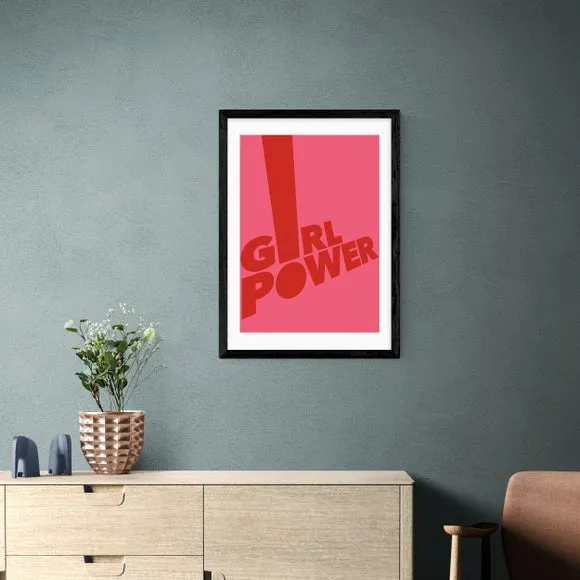 Girl Power Framed Print - Pink