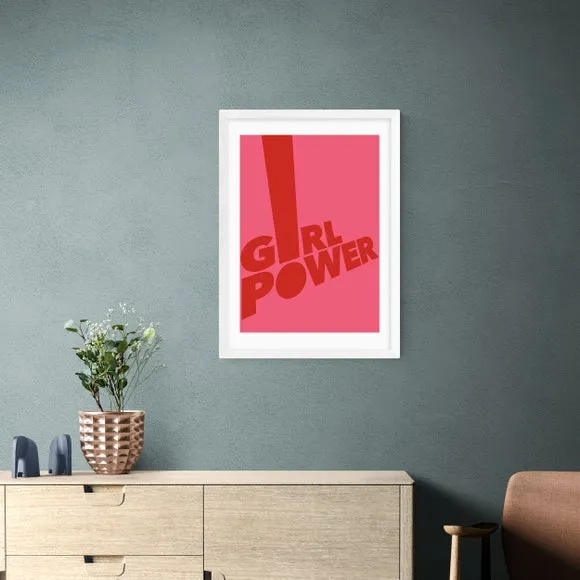Girl Power Framed Print - Pink