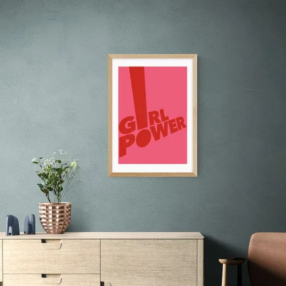 Girl Power Framed Print - Pink
