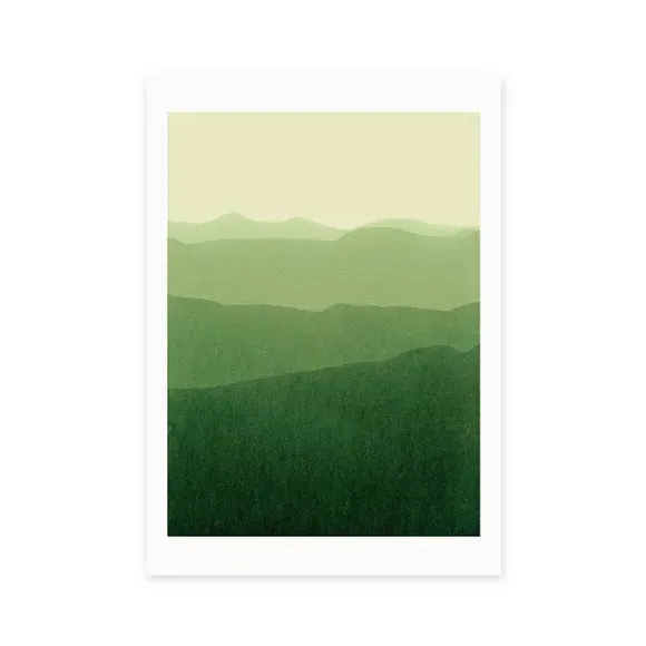 Gradient Landscape Art Print - Green