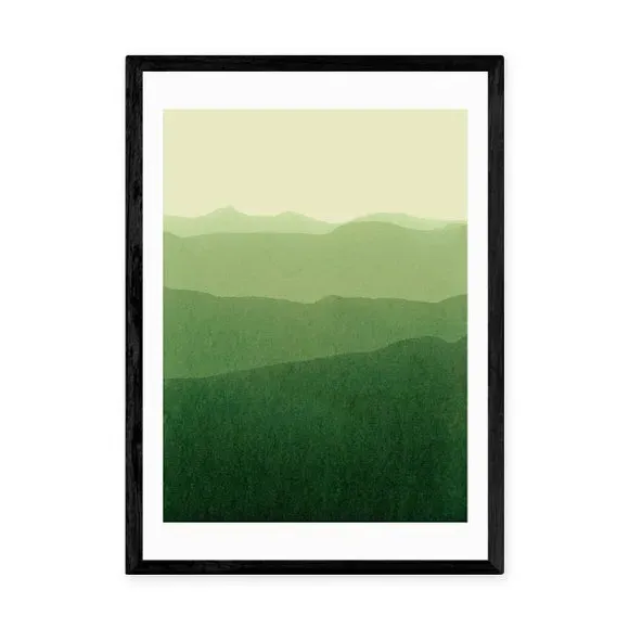 Gradient Landscape Art Print - Green
