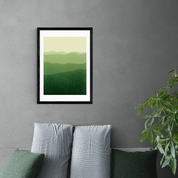 Gradient Landscape Art Print - Green