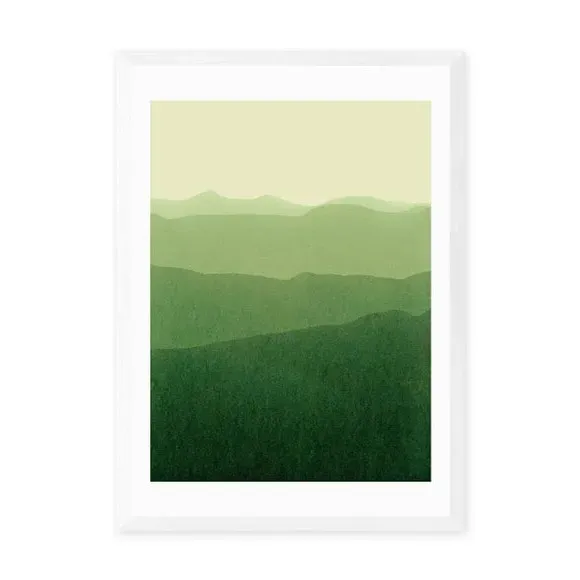 Gradient Landscape Art Print - Green