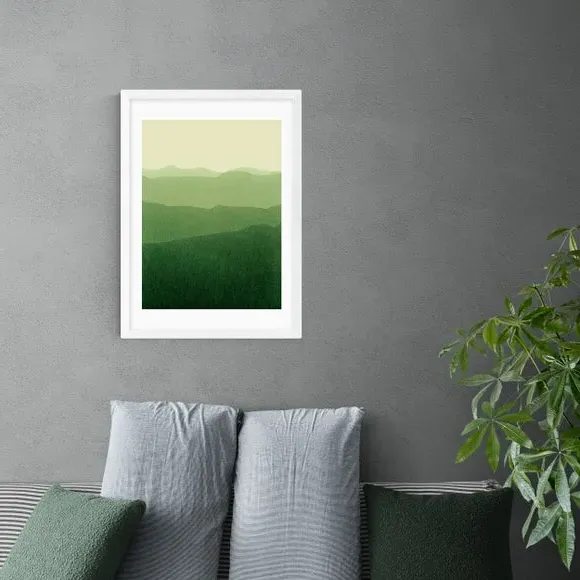Gradient Landscape Art Print - Green
