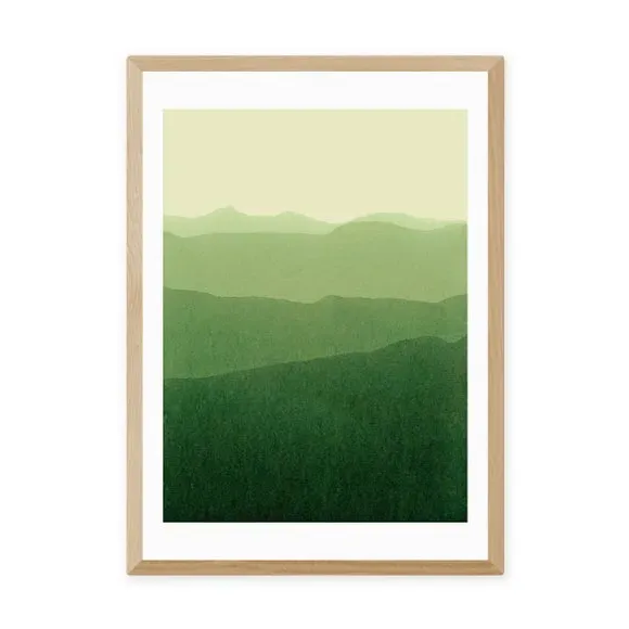 Gradient Landscape Art Print - Green