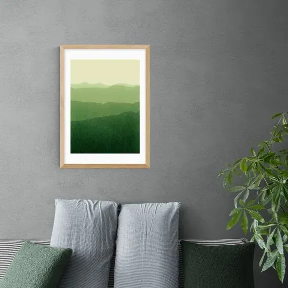 Gradient Landscape Art Print - Green