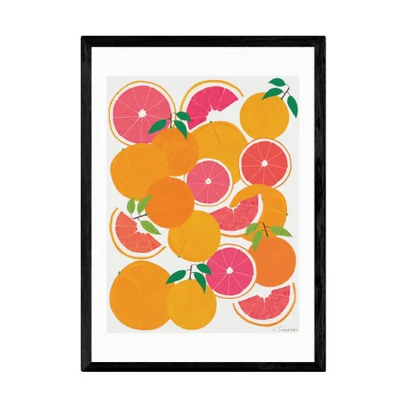 Grapefruit Harvest Wall Print - Orange