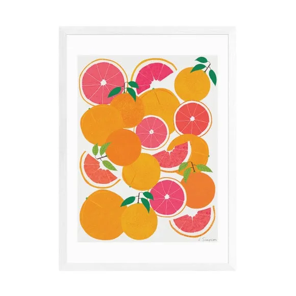 Grapefruit Harvest Wall Print - Orange