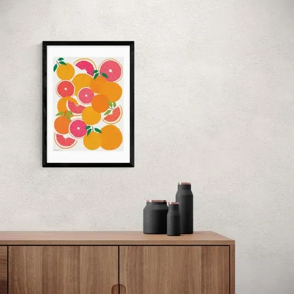 Grapefruit Harvest Wall Print - Orange