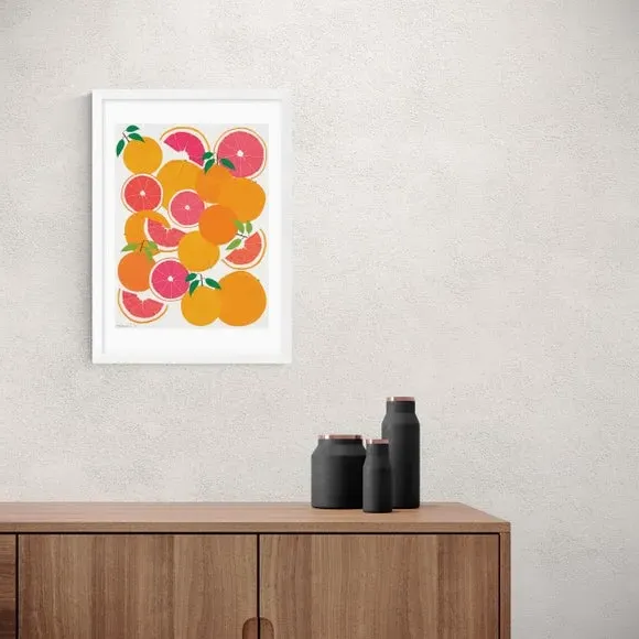 Grapefruit Harvest Wall Print - Orange
