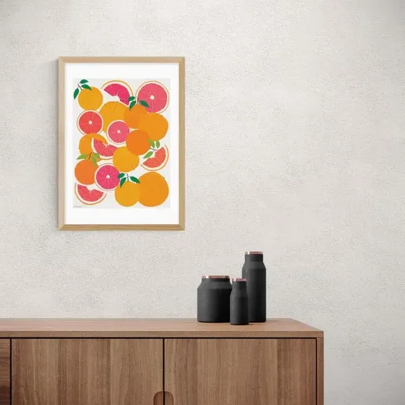 Grapefruit Harvest Wall Print - Orange
