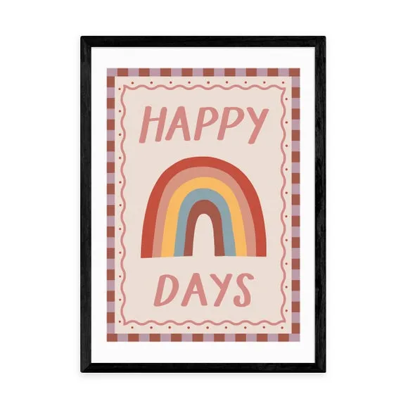 Happy Days Wall Print - Multicolor, Paper
