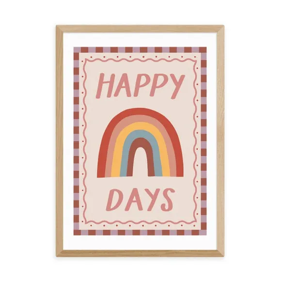 Happy Days Wall Print - Multicolor, Paper