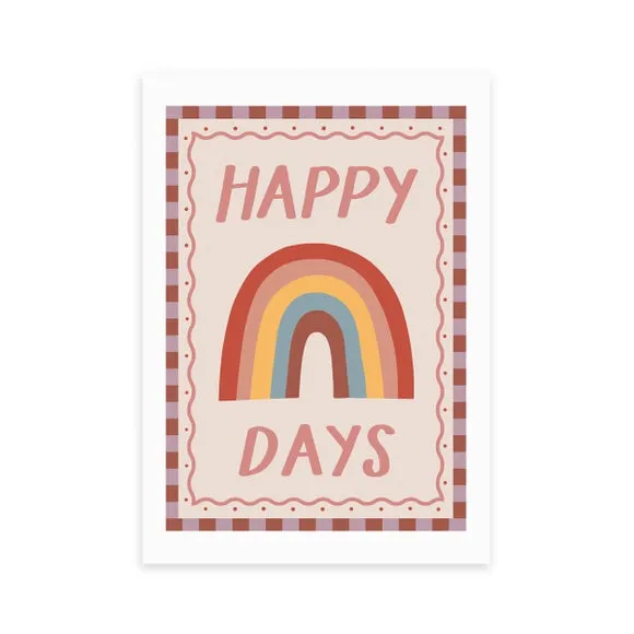 Happy Days Wall Print - Multicolor, Paper