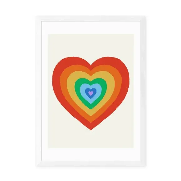 Heart Print with Frame Options - Multicolor