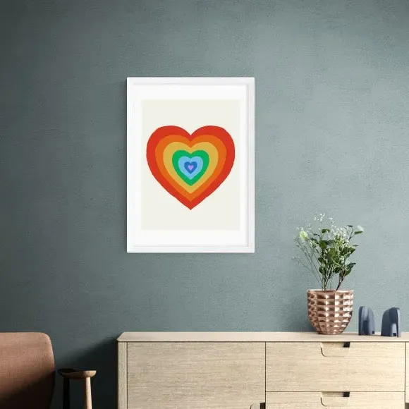 Heart Print with Frame Options - Multicolor