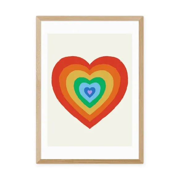 Heart Print with Frame Options - Multicolor