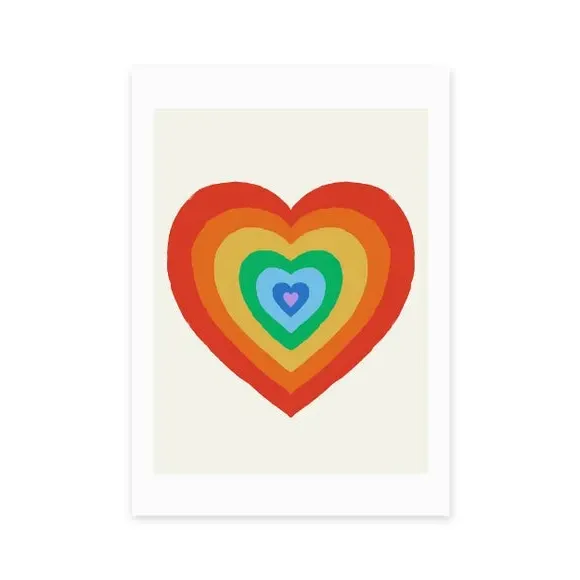 Heart Print with Frame Options - Multicolor