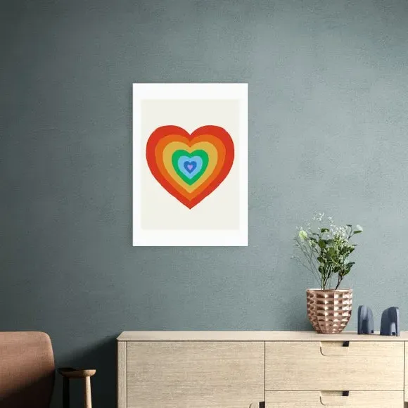 Heart Print with Frame Options - Multicolor image