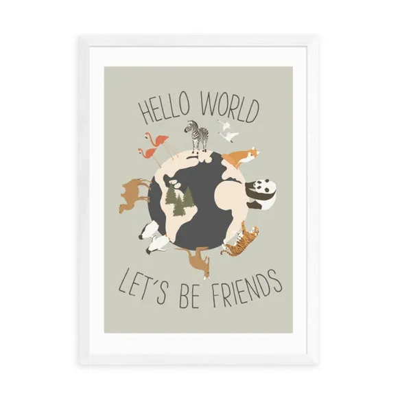 Hello World Art Print - Multicolor