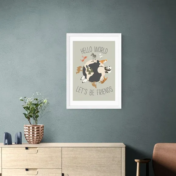 Hello World Art Print - Multicolor