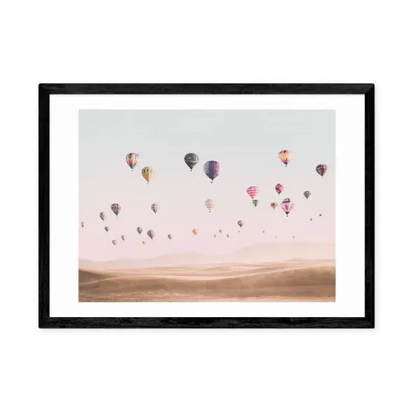 Hot Air Balloon Wall Print - Pink, Paper