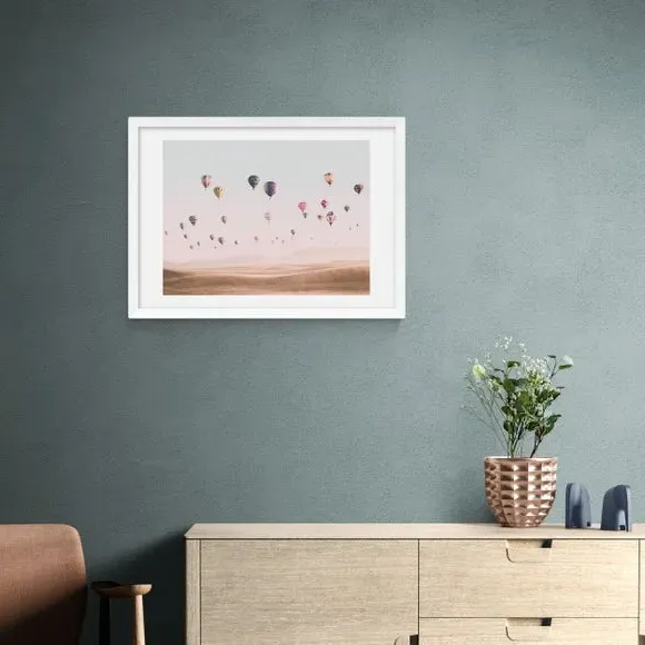 Hot Air Balloon Wall Print - Pink, Paper