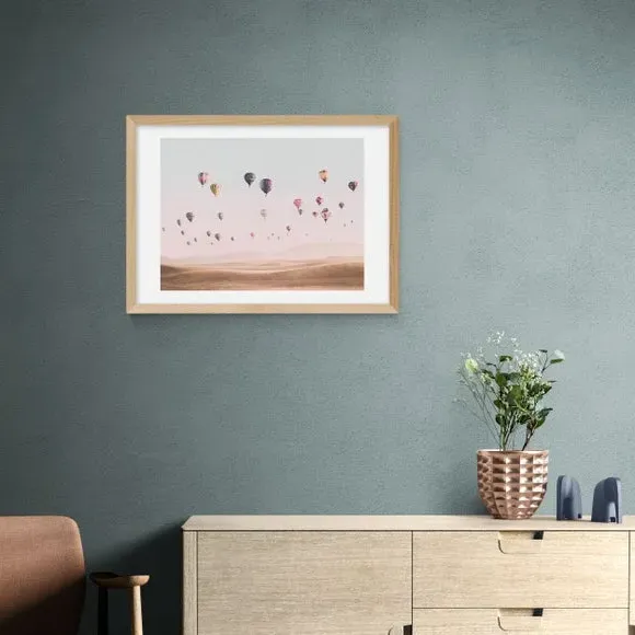 Hot Air Balloon Wall Print - Pink, Paper