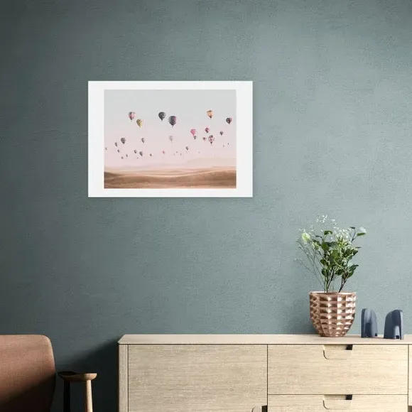 Hot Air Balloon Wall Print - Pink, Paper image