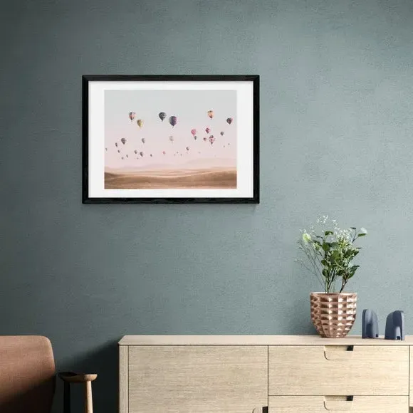 Hot Air Balloon Wall Print - Pink, Paper