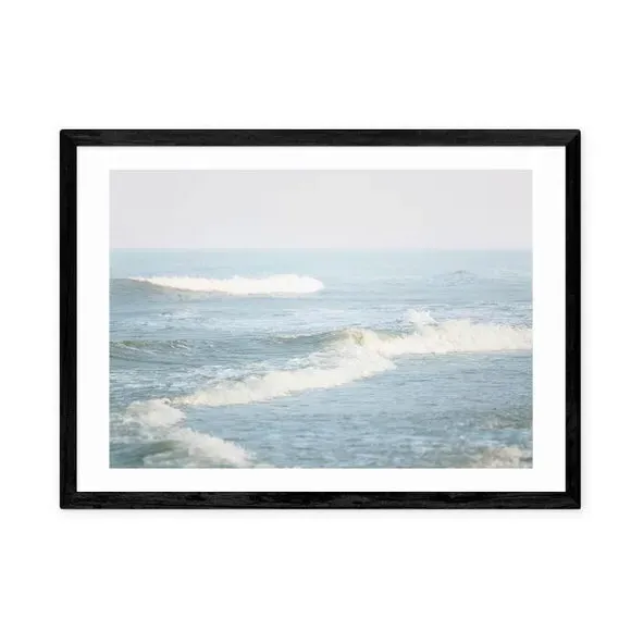 It Comes In Waves Wall Print - Blue